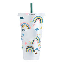 Load image into Gallery viewer, Boho Rainy Rainbows Cold Cup Wrap - HOLE - Ready to apply
