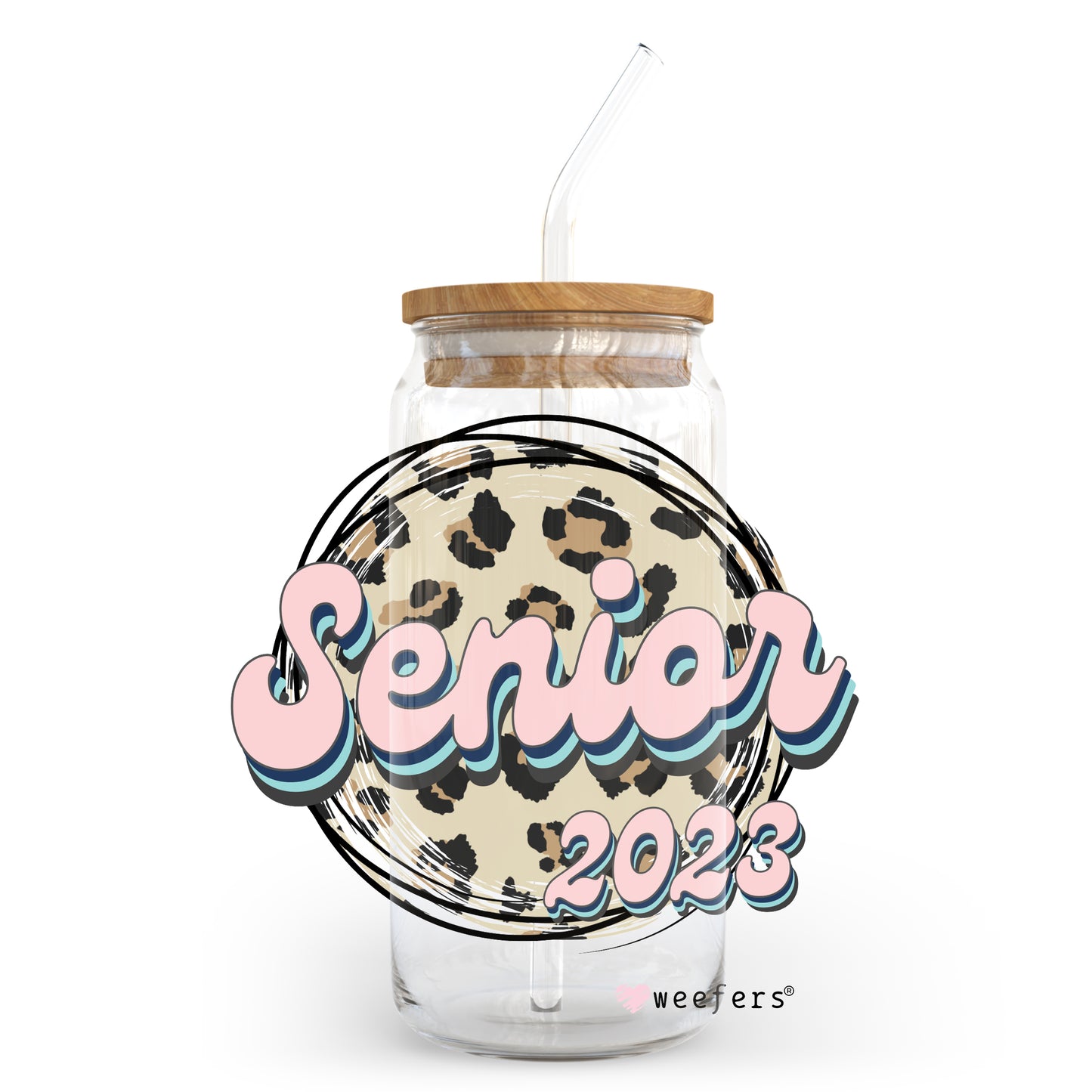 Retro Senior 2023 20oz Libbey Glass Can, 34oz Hip Sip, 40oz Tumbler UV DTF or Sublimation Decal Transfer - Weefers