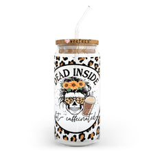 Load image into Gallery viewer, Dead Inside but Caffeinated 20oz Libbey Glass Can UV-DTF or Sublimation Wrap - Decal
