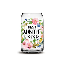 Load image into Gallery viewer, Best Auntie Ever 16oz Libbey Glass Can UV-DTF or Sublimation Wrap - Decal
