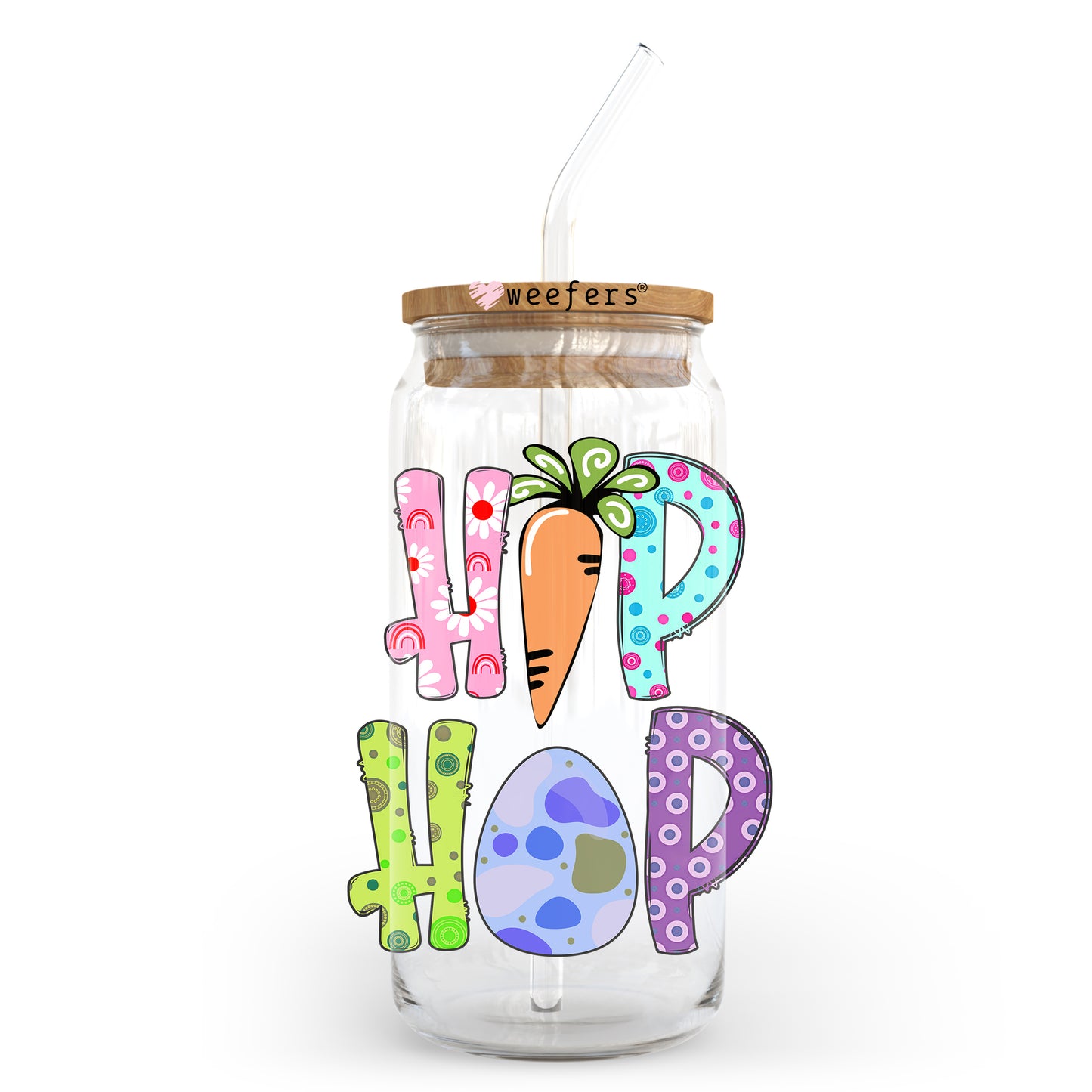 Hip Hop Easter 20oz Libbey Glass Can UV DTF or Sublimation Wrap - Decal - Weefers