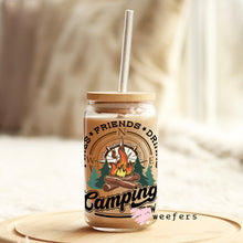 Load image into Gallery viewer, Fire Friends Drinks Camping Crew 16oz Libbey Glass Can UV-DTF or Sublimation Wrap - Decal
