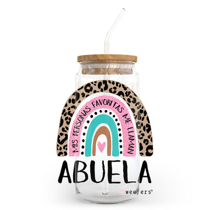 Spanish Mother's Day Abuela Boho Rainbow 20oz Libbey Glass Can, 34oz Hip Sip, 40oz Tumbler UV DTF or Sublimation Decal Transfer - Weefers