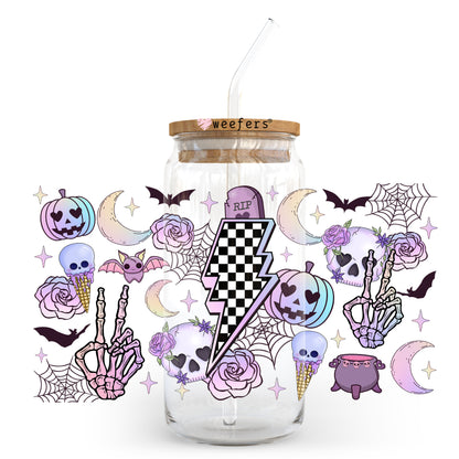 Lavender, Purple Pumpkins Halloween 20oz Libbey Glass Can, 34oz Hip Sip, 40oz Tumbler UV DTF or Sublimation Decal Transfer - Weefers