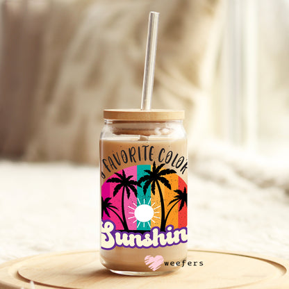 My favorite color is Sunshine 16oz Libbey Glass Can UV DTF or Sublimation Wrap - Decal - Weefers