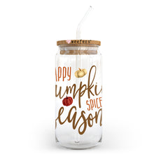 Load image into Gallery viewer, Happy Pumpkin Spice Season Fall 20oz Libbey Glass Can, 34oz Hip Sip, 40oz Tumbler UVDTF or Sublimation Decal Transfer
