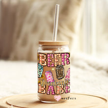 Load image into Gallery viewer, Western Beer Babe 16oz Libbey Glass Can UV-DTF or Sublimation Wrap - Decal
