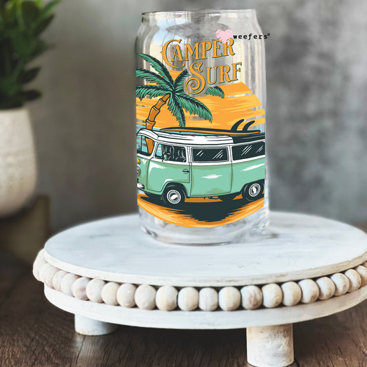 Camper Surfer 16oz Libbey Glass Can UV DTF or Sublimation Wrap - Decal Weefers