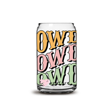 Retro Howdy Howdy Howdy 16oz Libbey Glass Can UV DTF or Sublimation Wrap - Decal - Weefers