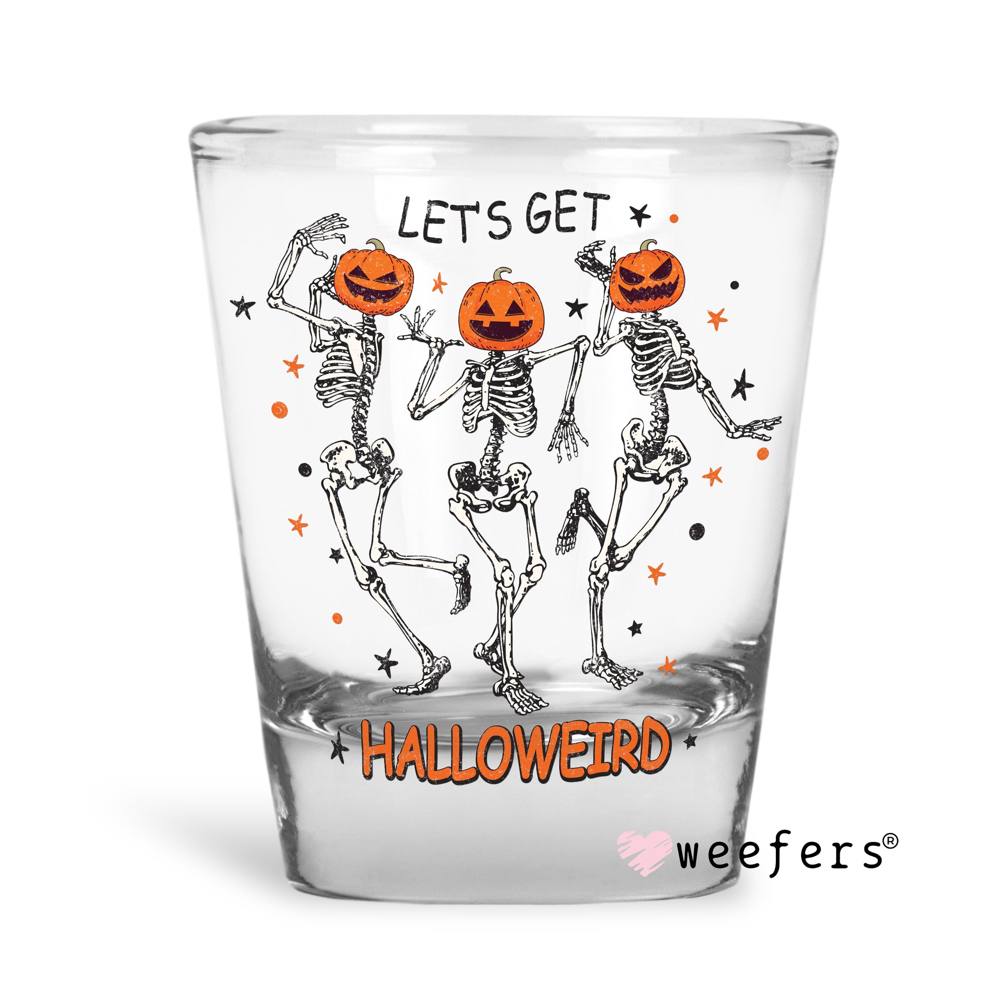 Let's Get Halloweird Halloween Shot Glass Short UV DTF or Sublimation Wrap - Decal - Weefers