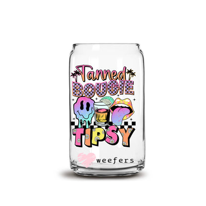 Tanned Bougie Tipsy 16oz Libbey Glass Can UV DTF or Sublimation Wrap - Decal - Weefers