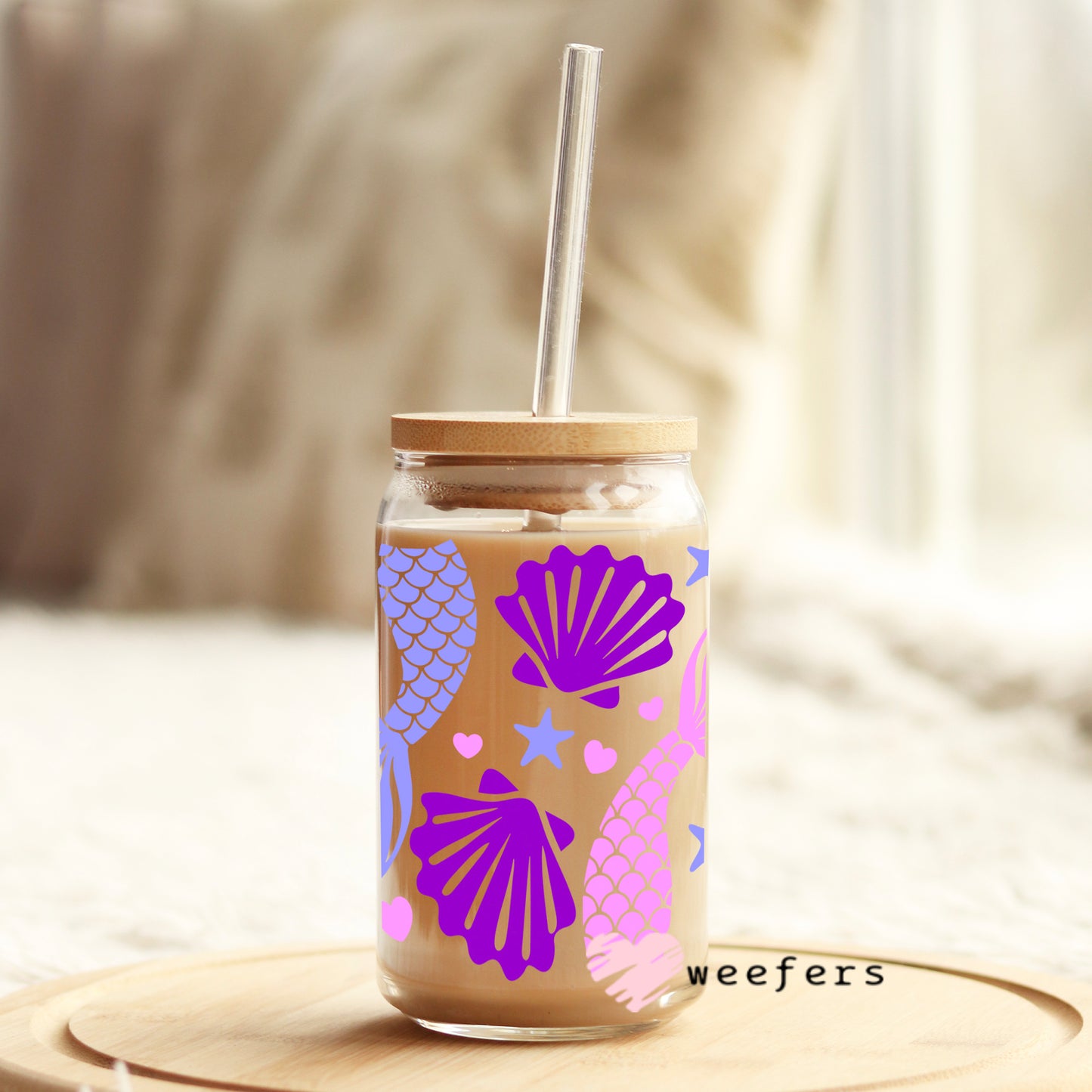 Mermaid Dreams Libbey Glass Can UV DTF or Sublimation Wrap - Decal - Weefers