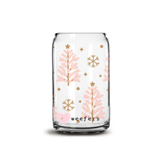 Load image into Gallery viewer, Blush Christmas Trees 16oz Libbey Glass Can UV-DTF or Sublimation Wrap - Decal
