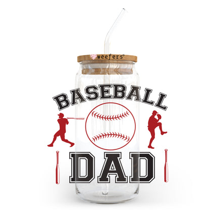 Baseball Dad 20oz Libbey Glass Can, 34oz Hip Sip, 40oz Tumbler UV DTF or Sublimation Decal Transfer - Weefers