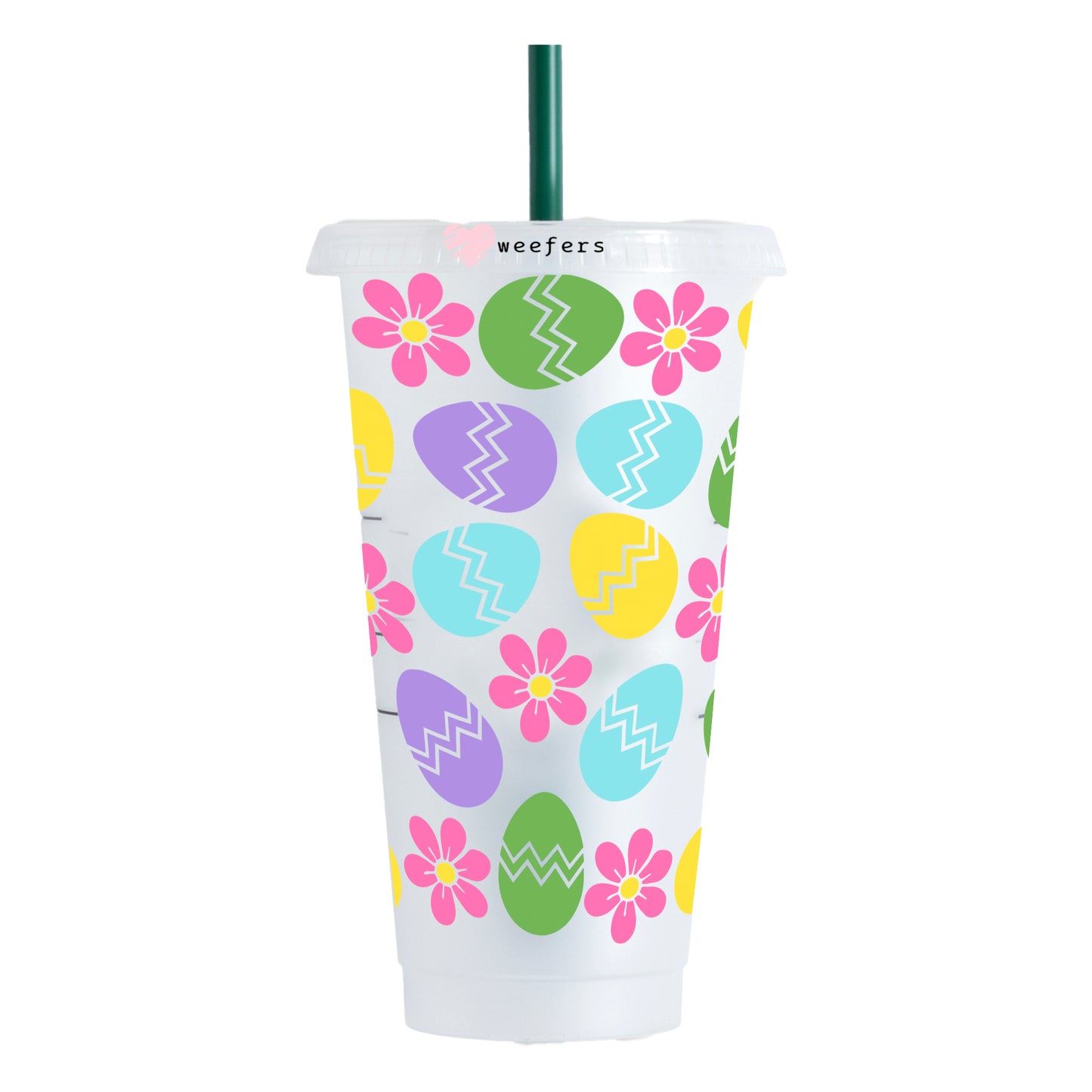 Easter Colorful Eggs NO HOLE 24oz Cold Cup UV DTF Wrap - Hole - Ready to apply Wrap - Weefers