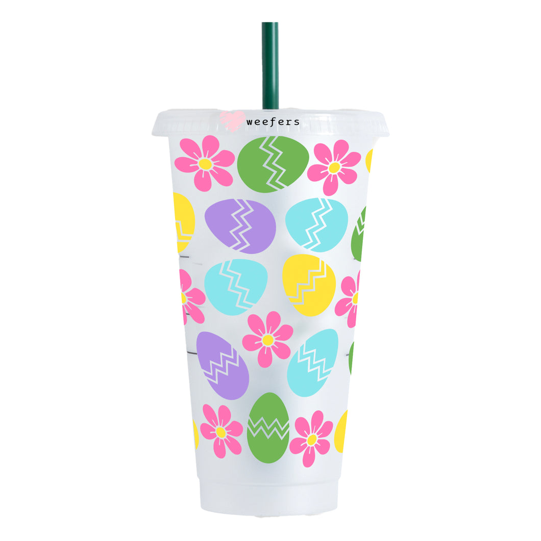 Easter Colorful Eggs NO HOLE 24oz Cold Cup UV-DTF Wrap - Hole - Ready to apply Wrap