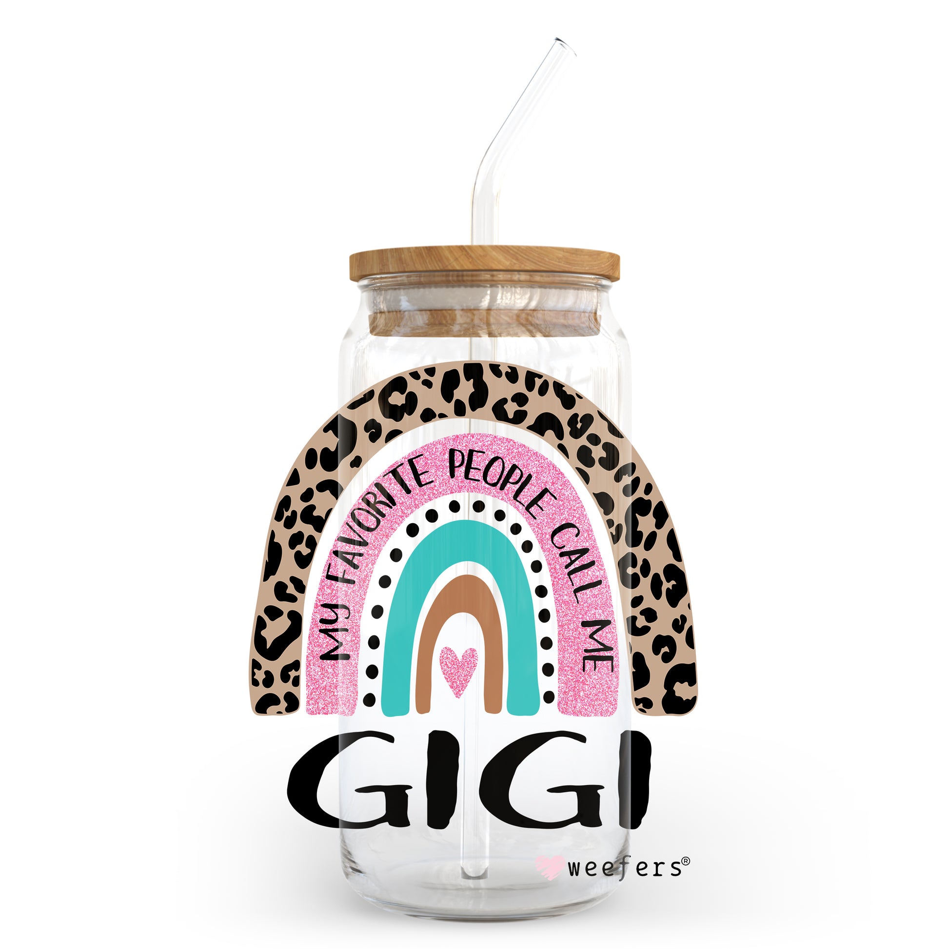 Mother's Day Gigi Boho Rainbow 20oz Libbey Glass Can, 34oz Hip Sip, 40oz Tumbler UV DTF or Sublimation Decal Transfer - Weefers