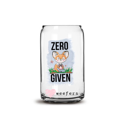 Zero Given 16oz Libbey Glass Can UV DTF or Sublimation Wrap - Decal - Weefers