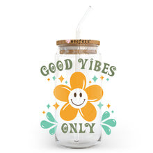 Load image into Gallery viewer, Good Vibes Only 20oz Libbey Glass Can UV-DTF or Sublimation Wrap - Decal
