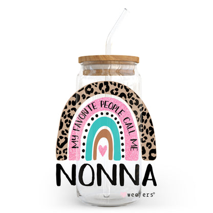 Mother's Day Nonna Boho Rainbow 20oz Libbey Glass Can, 34oz Hip Sip, 40oz Tumbler UV DTF or Sublimation Decal Transfer - Weefers