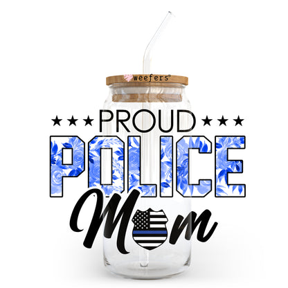 Proud Police Mom 20oz Libbey Glass Can, 34oz Hip Sip, 40oz Tumbler UV DTF or Sublimation Decal Transfer - Weefers