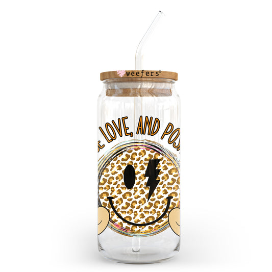 Choose Love and Positivity Smile Face 20oz Libbey Glass Can UV DTF or Sublimation Wrap - Decal Transfer Weefers