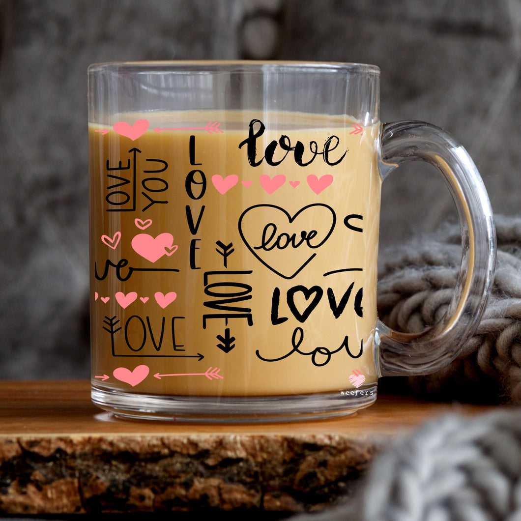 a coffee mug with a love message on it