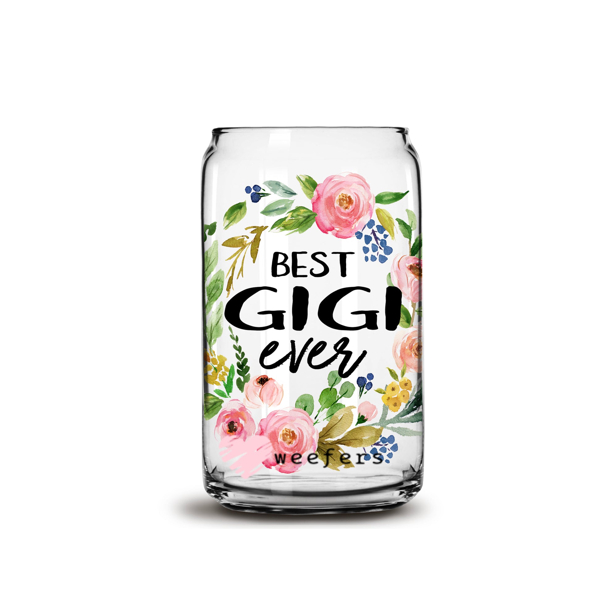 Best Gigi Ever 16oz Libbey Glass Can UV DTF or Sublimation Wrap - Decal - Weefers