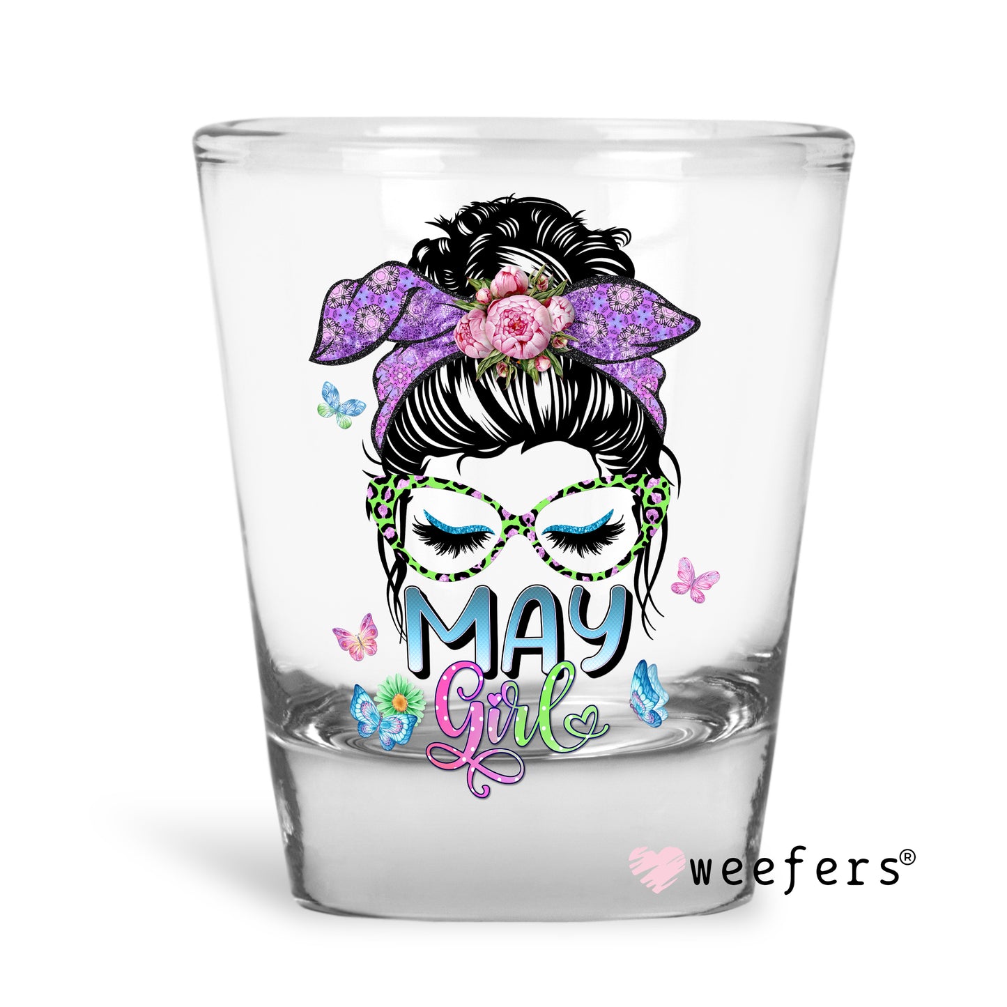 May Girl Shot Glass Short UV DTF or Sublimation Wrap - Decal - Weefers