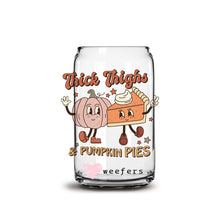 Load image into Gallery viewer, Thick thighs pumpkin pies 16oz Libbey Glass Can UV-DTF or Sublimation Wrap - Decal
