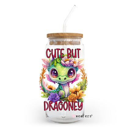 Cute But Dragoney  20oz Libbey Glass Can, 34oz Hip Sip, 40oz Tumbler UV DTF or Sublimation Decal Transfer - Weefers