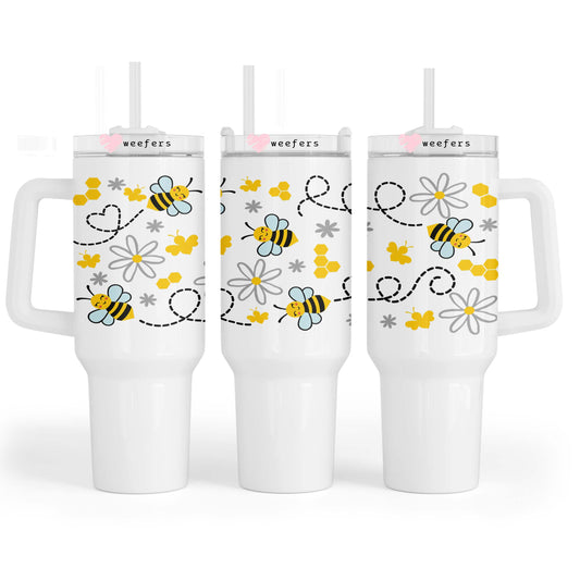 Bees a Buzzing 40oz Tumbler UV DTF or Sublimation Wrap - Decal - Weefers