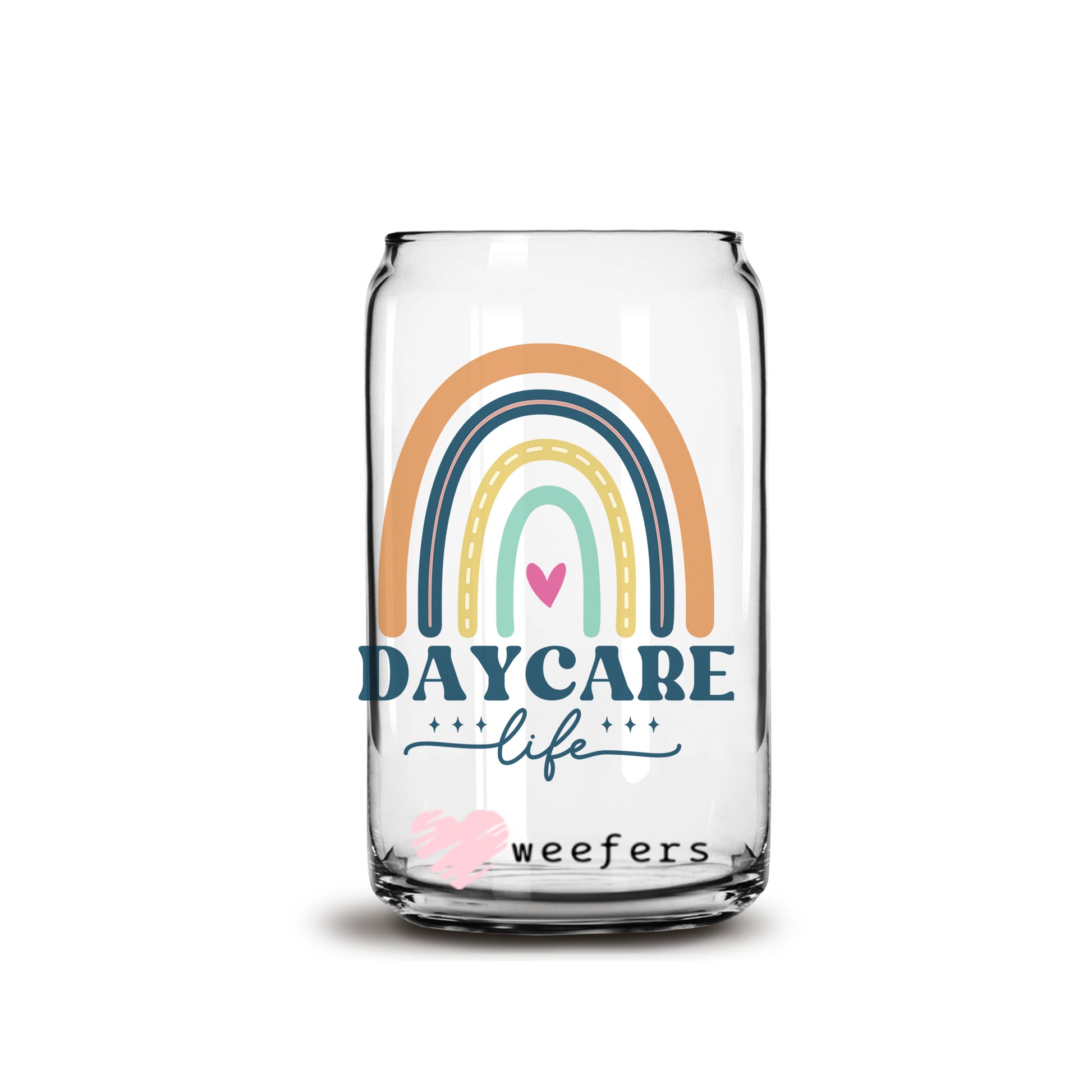 Daycare Life 16oz Libbey Glass Can UV DTF or Sublimation Cup Wrap - Decal Transfer - Weefers