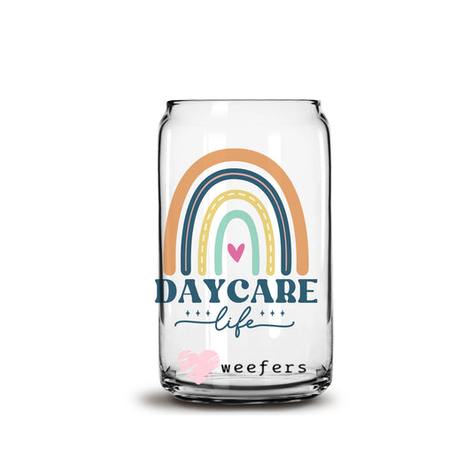 Daycare Life 16oz Libbey Glass Can UV DTF or Sublimation Cup Wrap - Decal Transfer Weefers