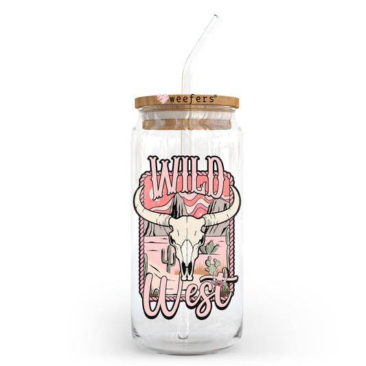 Wild West Peachy 20oz Libbey Glass Can UV DTF or Sublimation Wrap - Decal Transfer - Weefers