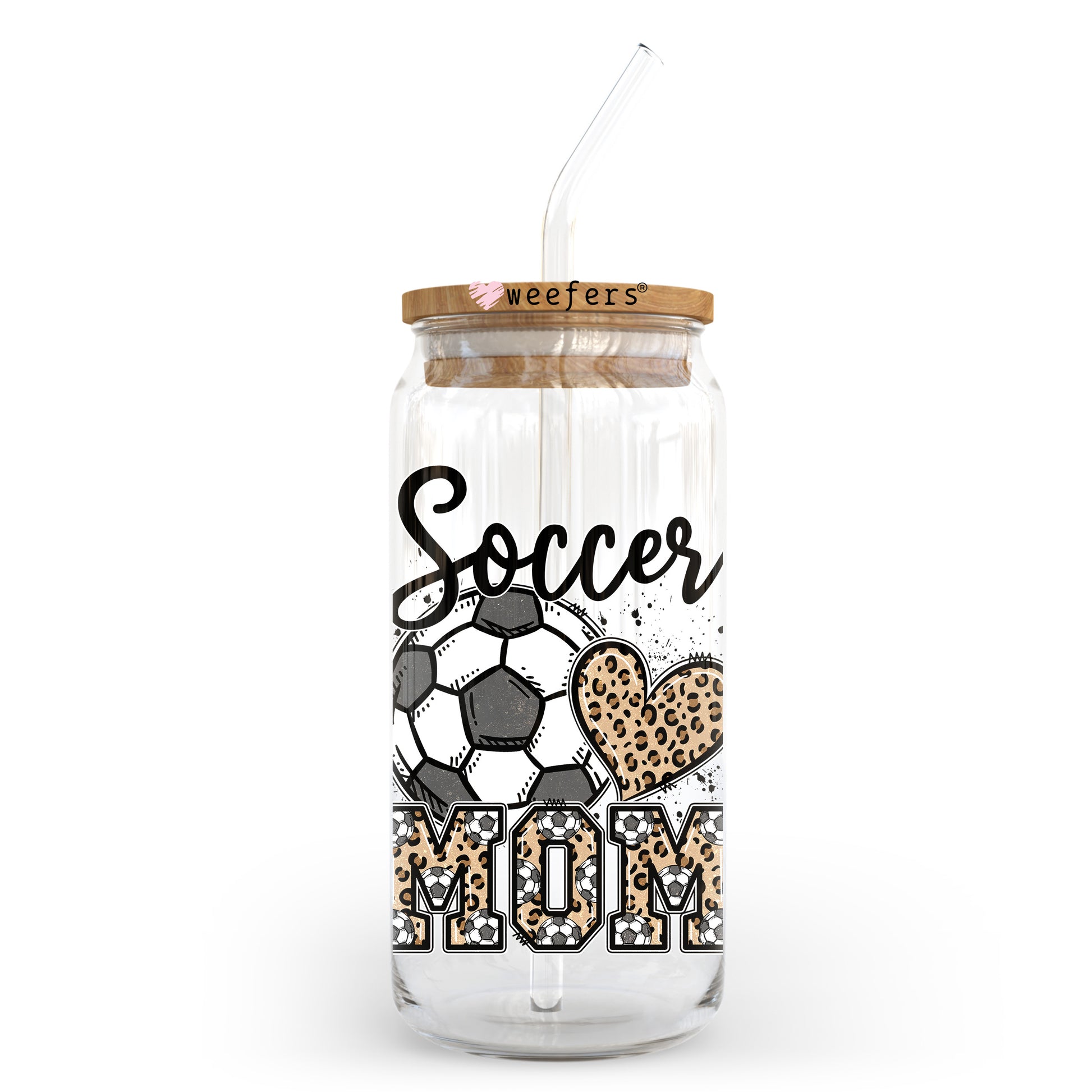 Soccer Mom  20oz Libbey Glass Can UV DTF or Sublimation Wrap - Decal Transfer - Weefers