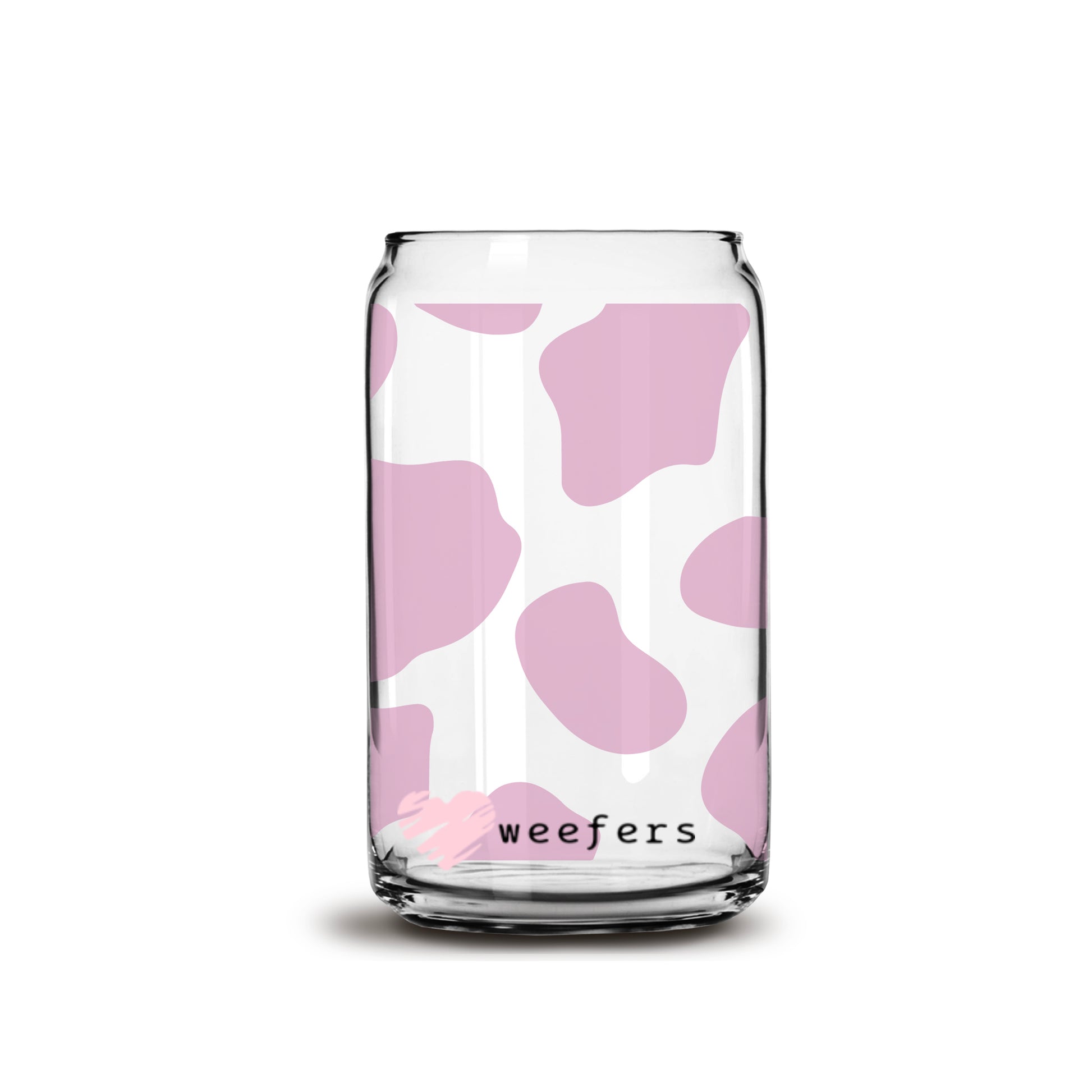 Violet Cow Print 16oz Libbey Glass Can UV DTF or Sublimation Wrap - Decal - Weefers