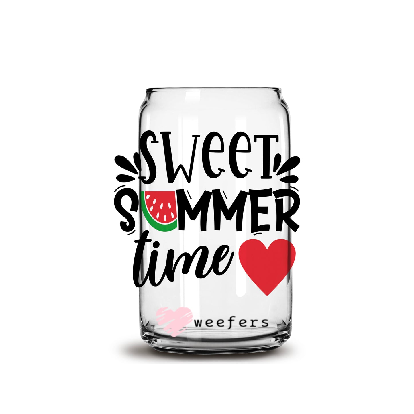 Sweet Summer Time 16oz Libbey Glass Can UV DTF or Sublimation Wrap - Decal - Weefers