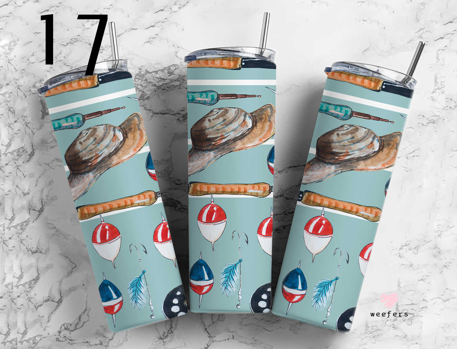 Click to see Designs 1-50 - 20oz Skinny Tumbler Wraps Vol. 1 - Weefers