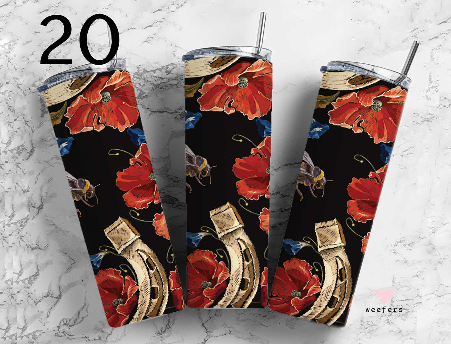 Click to see Designs 1-50 - 20oz Skinny Tumbler Wraps Vol. 1 - Weefers