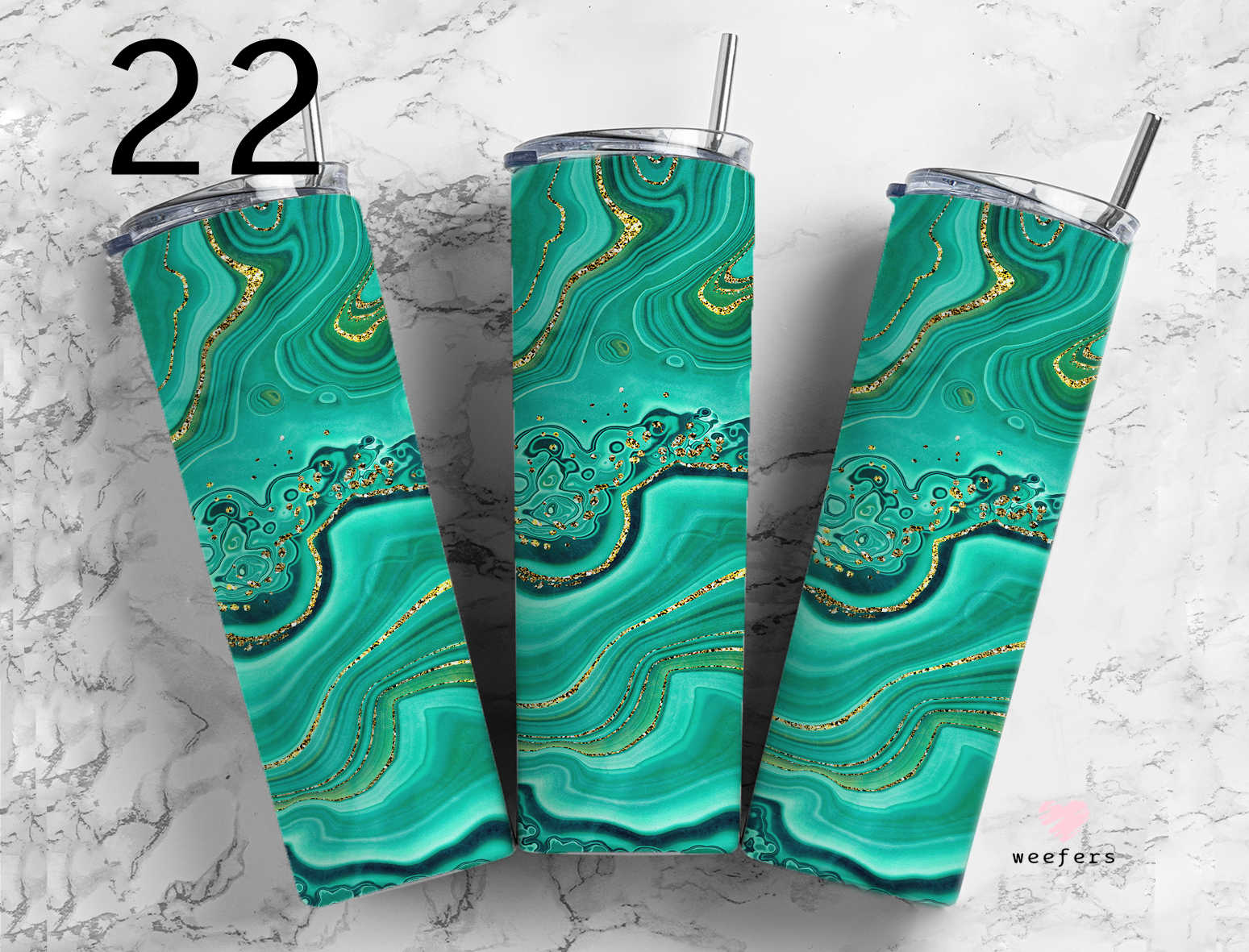 Click to see Designs 1-50 - 20oz Skinny Tumbler Wraps Vol. 1 - Weefers