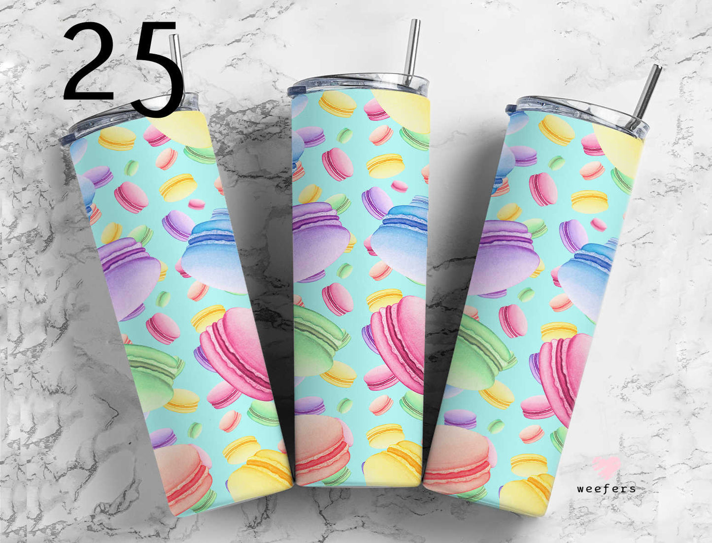 Click to see Designs 1-50 - 20oz Skinny Tumbler Wraps Vol. 1 - Weefers