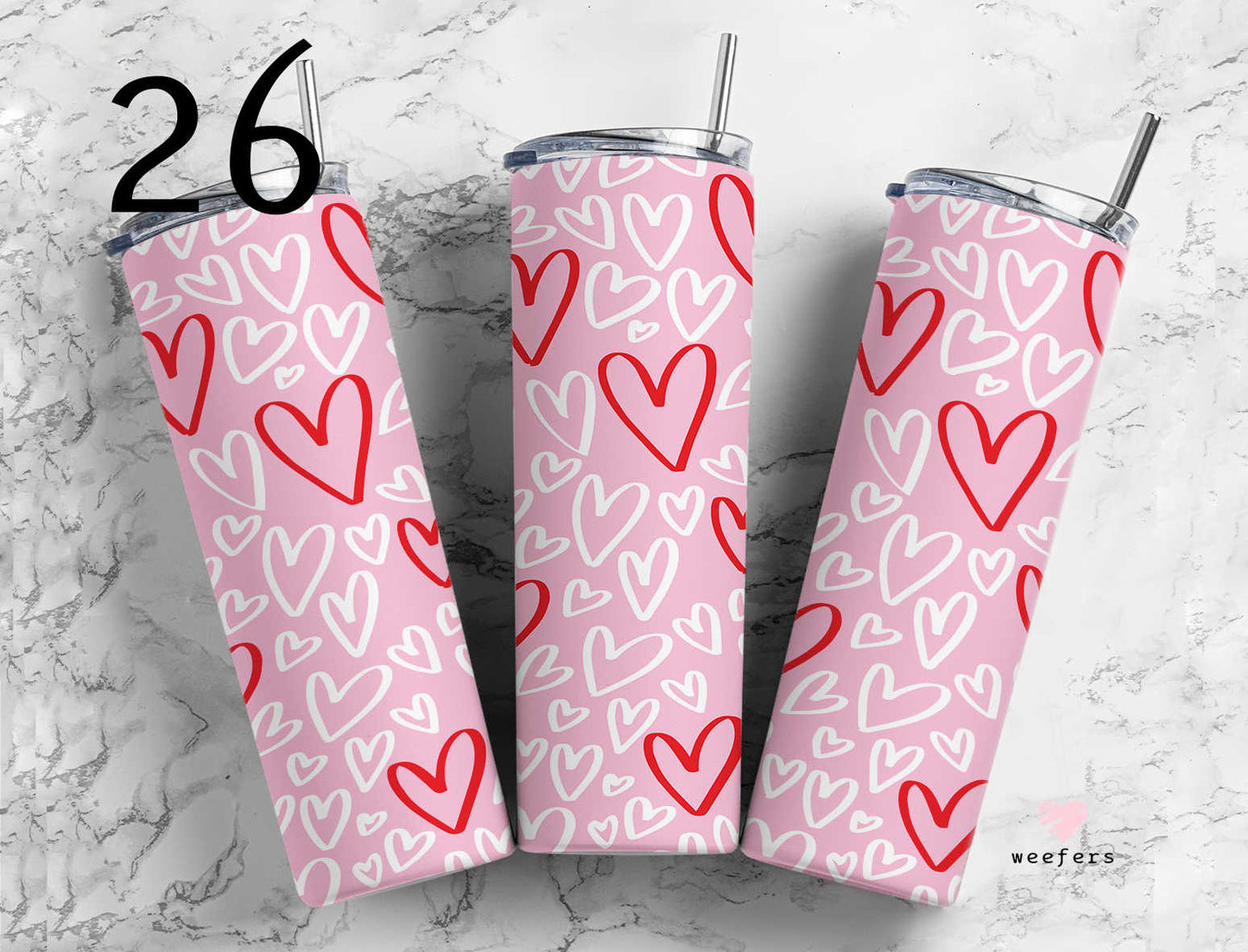 Click to see Designs 1-50 - 20oz Skinny Tumbler Wraps Vol. 1 - Weefers