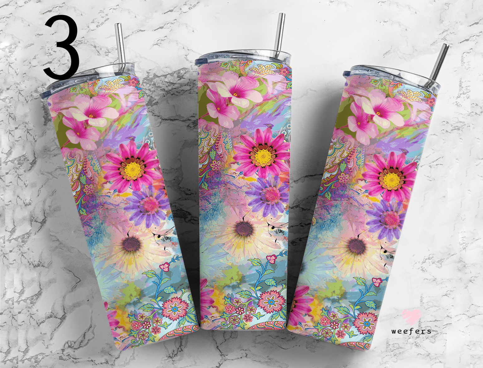 Click to see Designs 1-50 - 20oz Skinny Tumbler Wraps Vol. 1 - Weefers