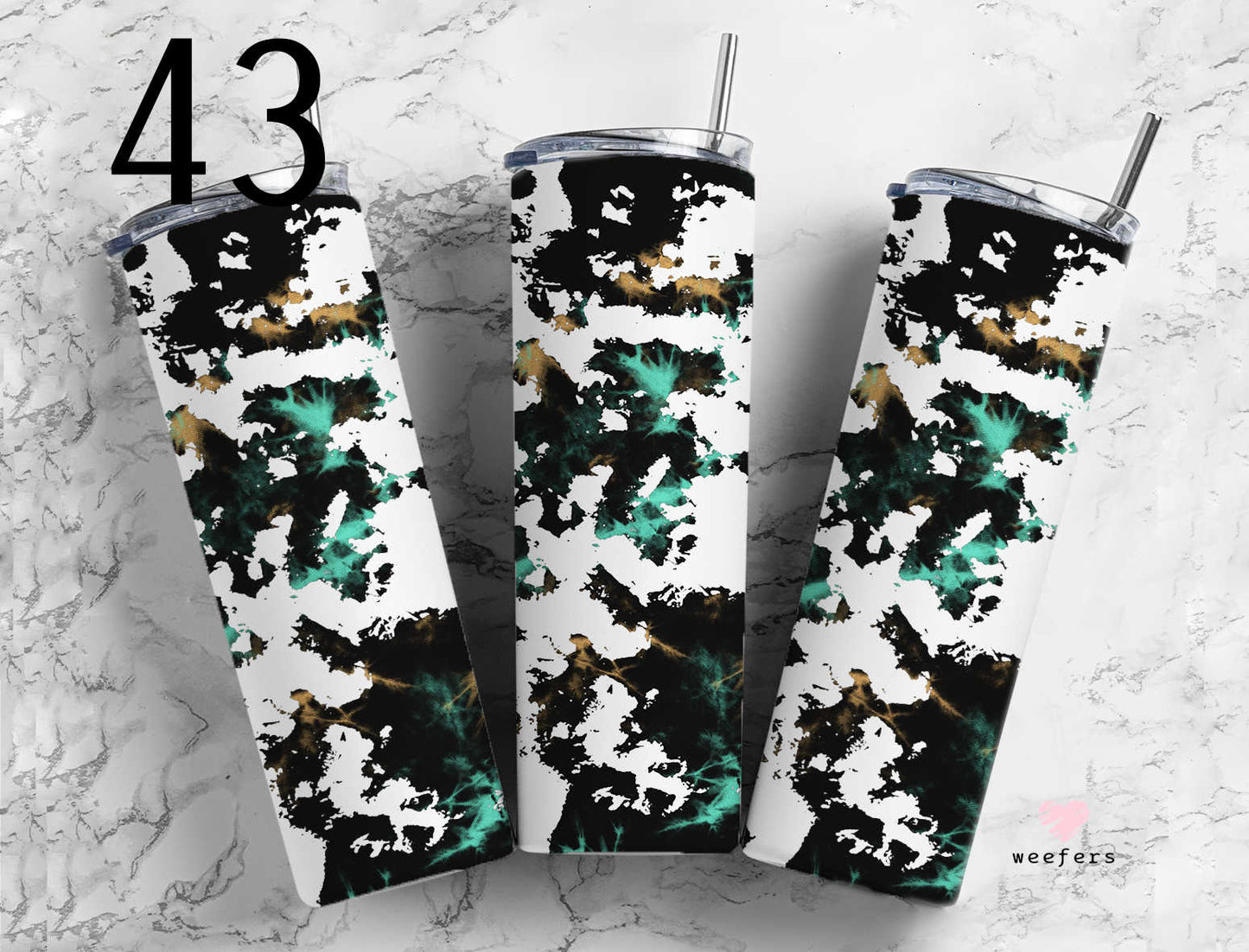 Click to see Designs 1-50 - 20oz Skinny Tumbler Wraps Vol. 1 - Weefers