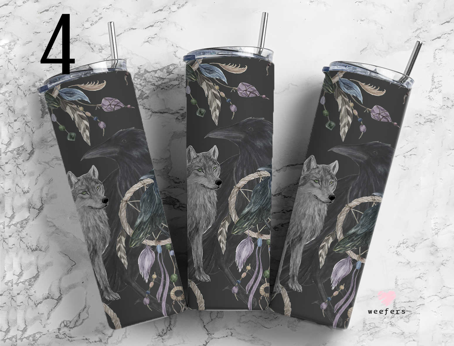 Click to see Designs 1-50 - 20oz Skinny Tumbler Wraps Vol. 1 - Weefers