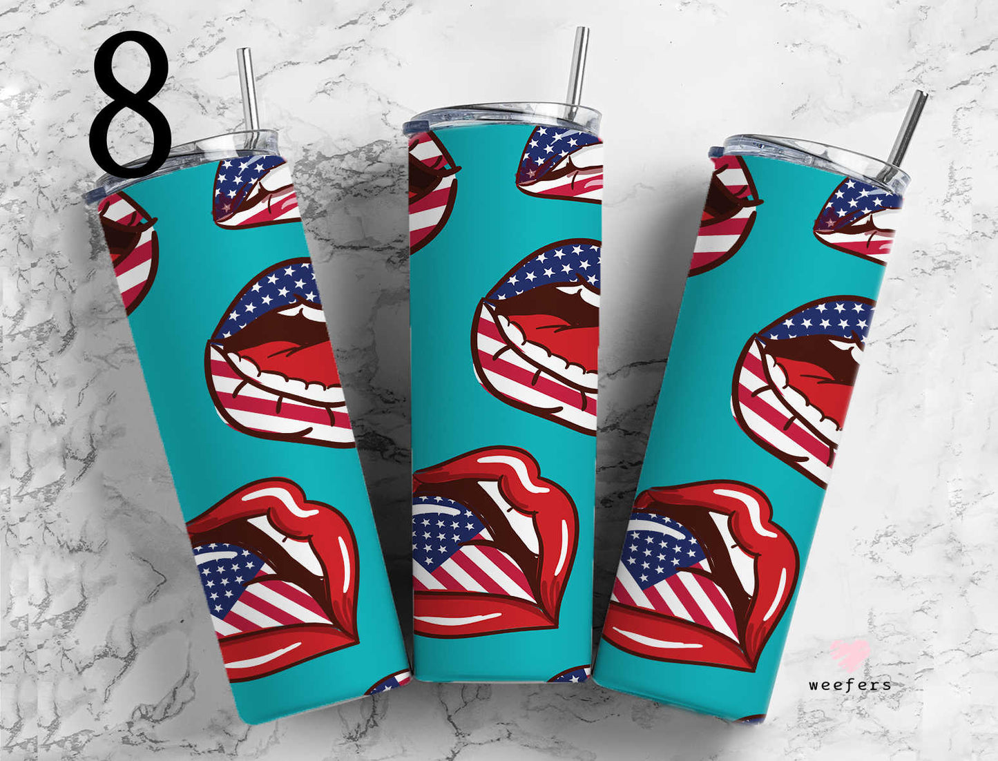 Click to see Designs 1-50 - 20oz Skinny Tumbler Wraps Vol. 1 - Weefers