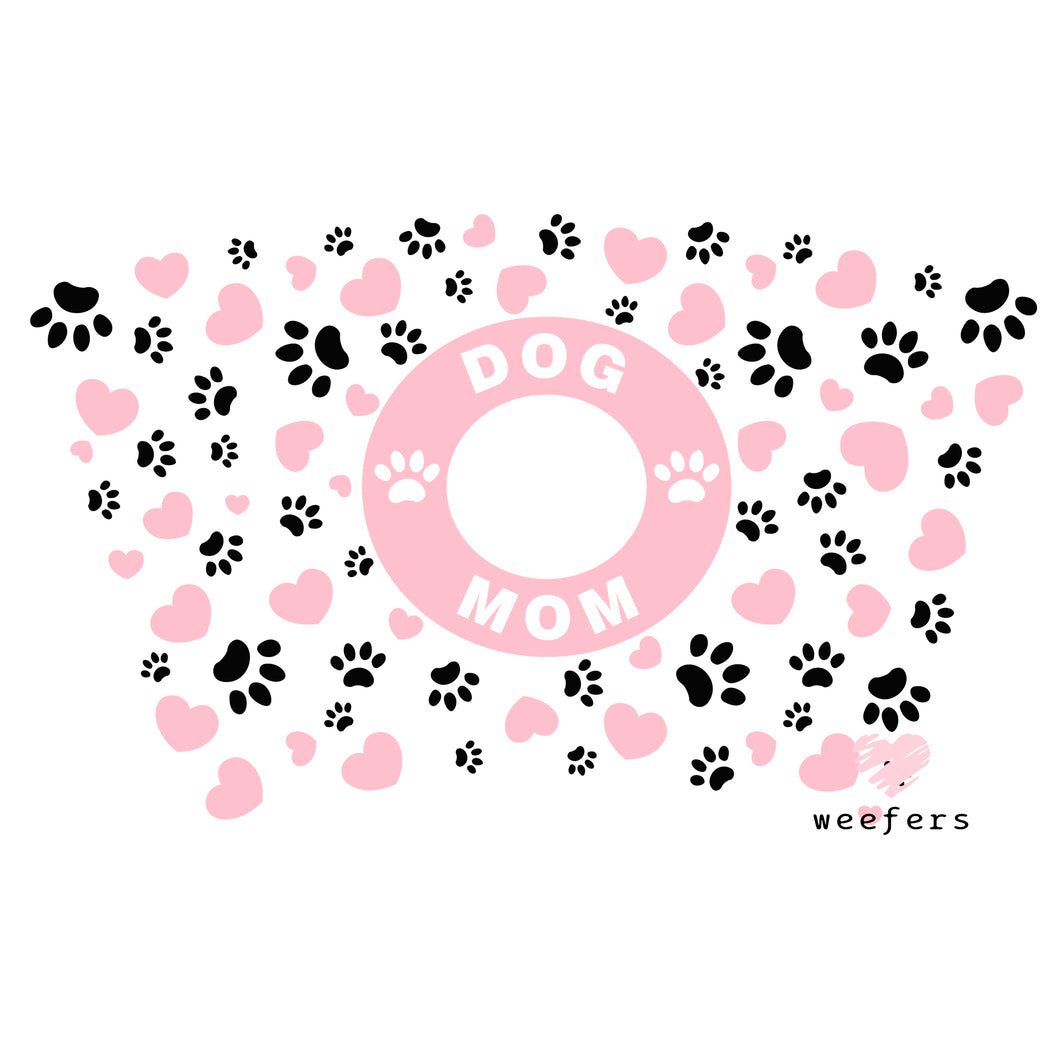 Pink Hearts Dog Mom Cold Cup Wrap