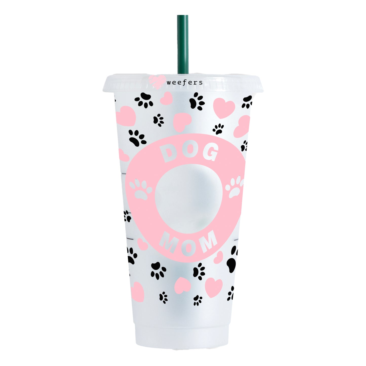 Pink Hearts Dog Mom Cold Cup Wrap - Weefers