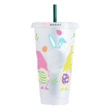 Load image into Gallery viewer, Easter Gnomes and Bunny HOLE 24oz Cold Cup UV-DTF Wrap - Hole - Ready to apply Wrap
